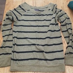 Olive Green Stripe Stretchy Sweater Pullover